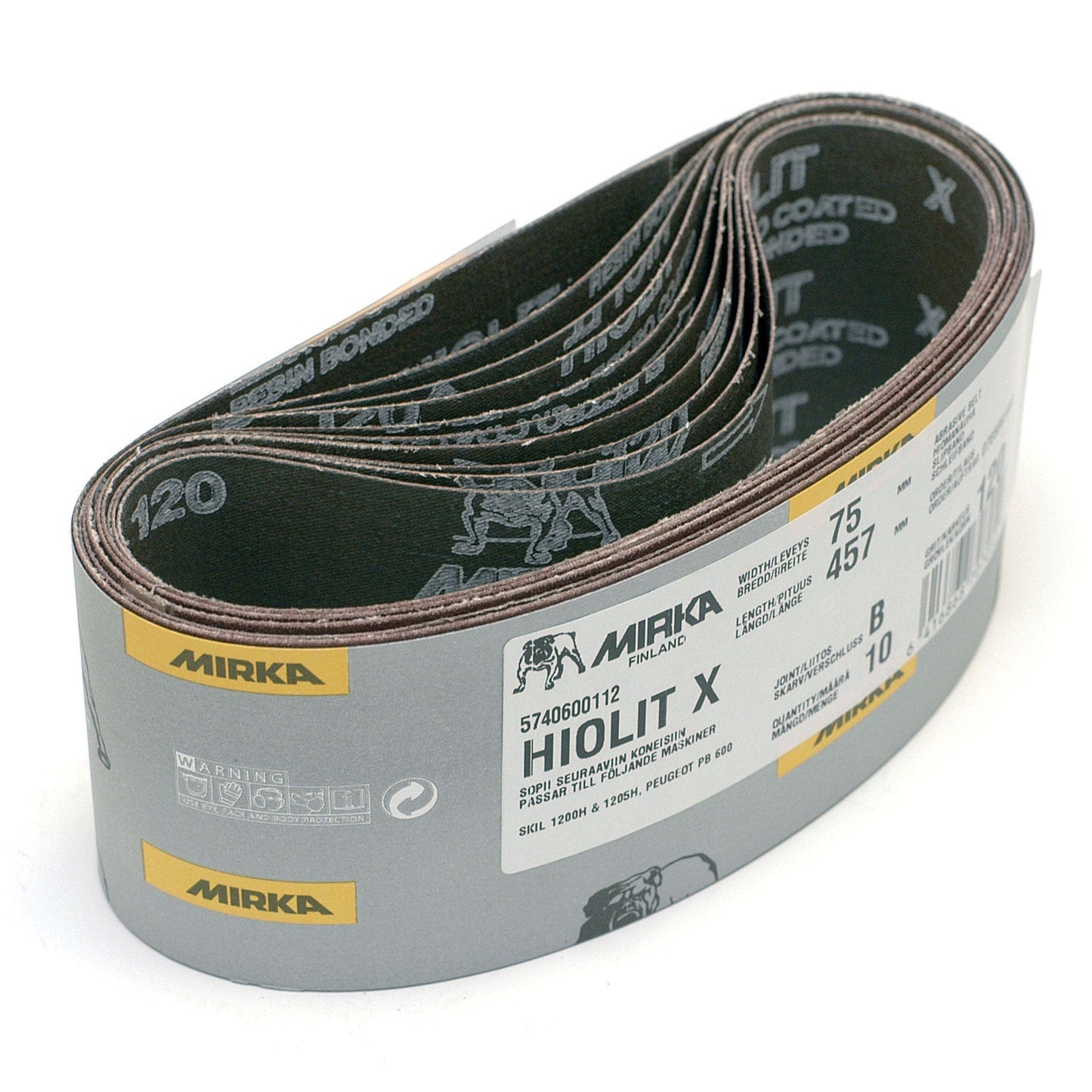 3" x 21" Hiolit XO Portable Abrasive Belt, 150 Grit, 10 pk alt 0