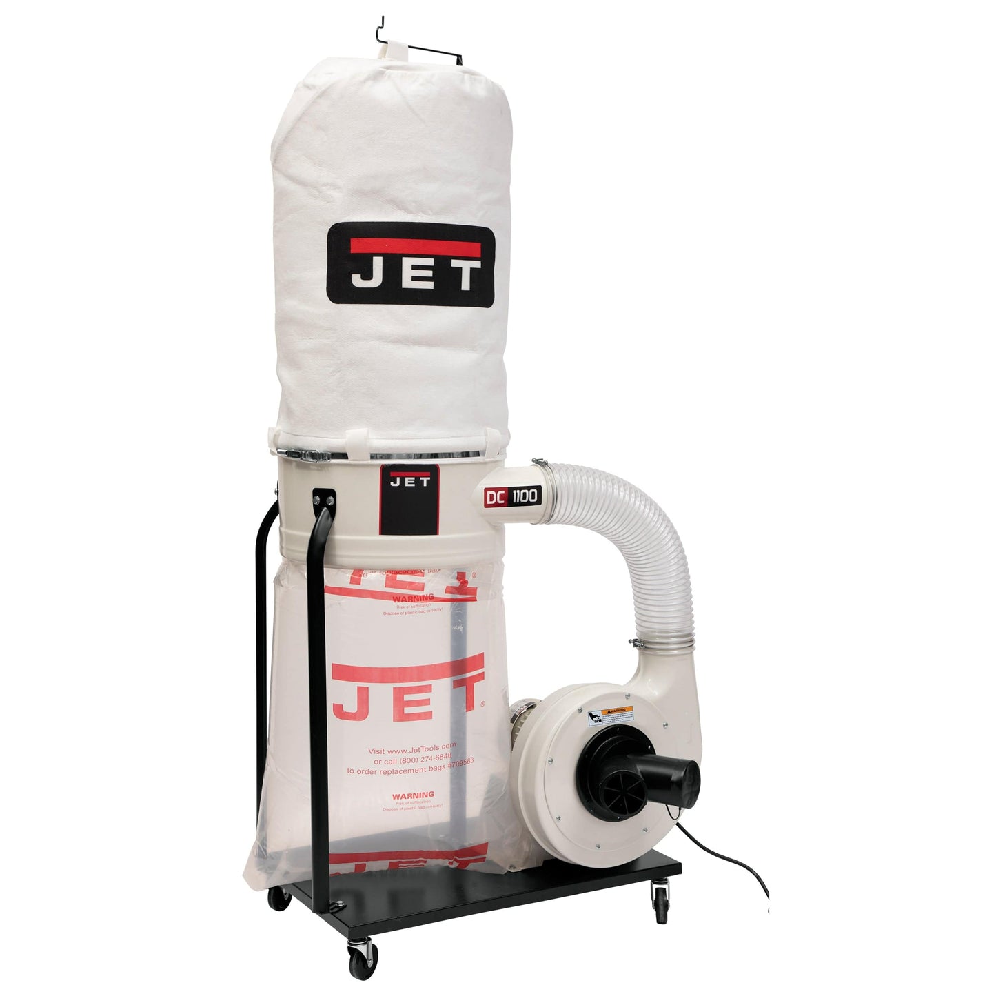 Vortex Cone Dust Collector with 5-Micron Bag Filter Kit - 1-1/2 HP 1 Ph 115/230V - DC-1100VX-5M alt 0