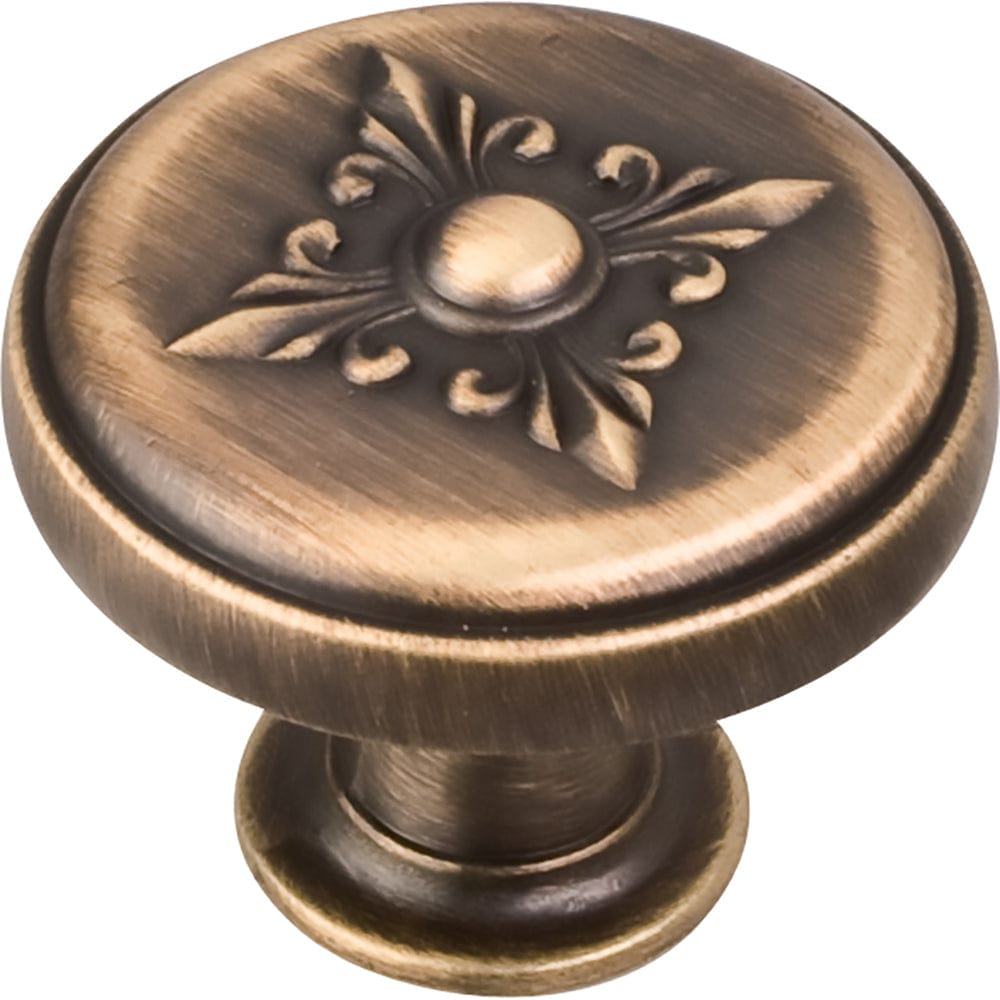 Lafayette Baroque Knob, 1-3/8" Dia.,  Antique Brushed Satin Brass alt 0