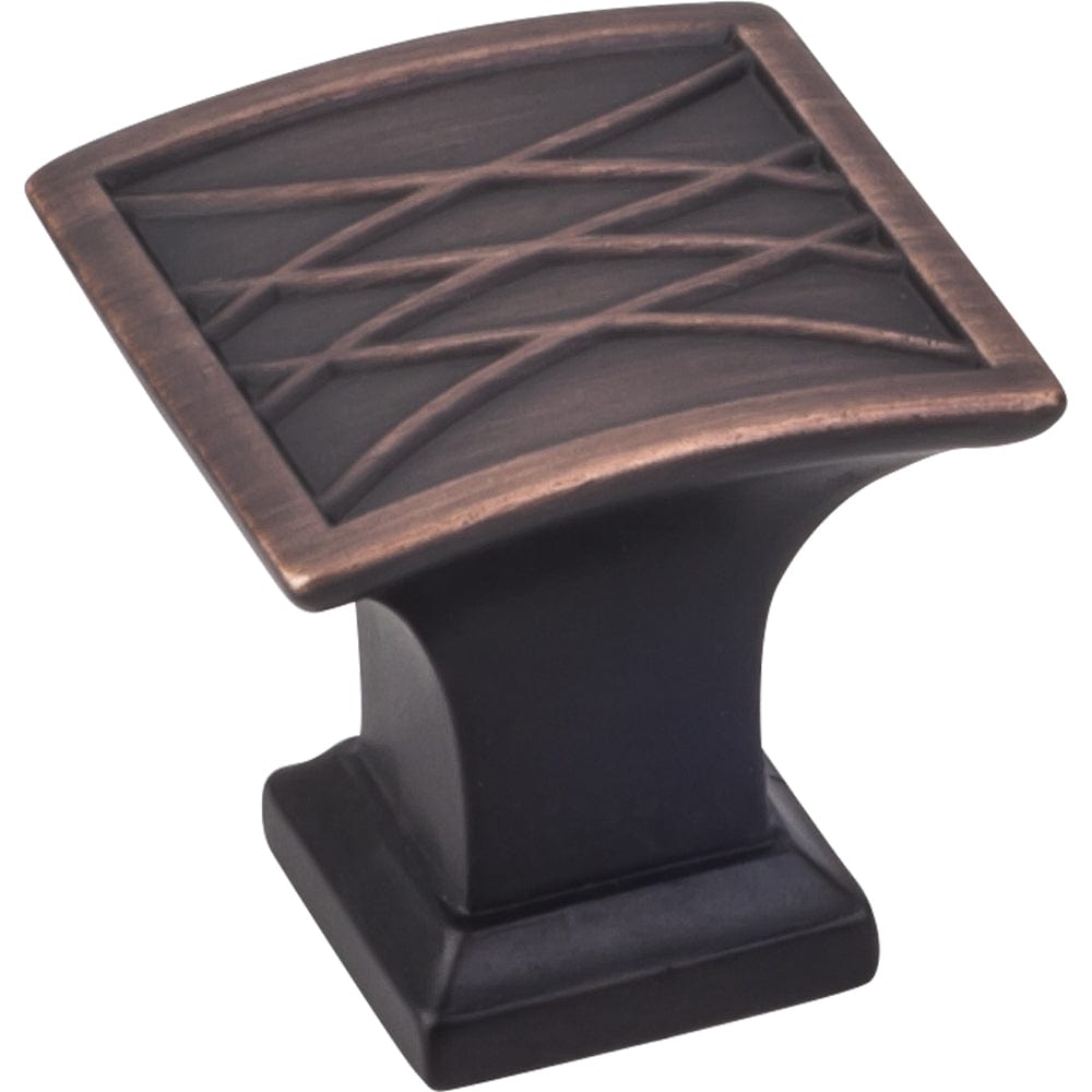 Aberdeen Square Lined Knob, 1-1/4" O.L., Brushed Oil Rubbed Bronze alt 0