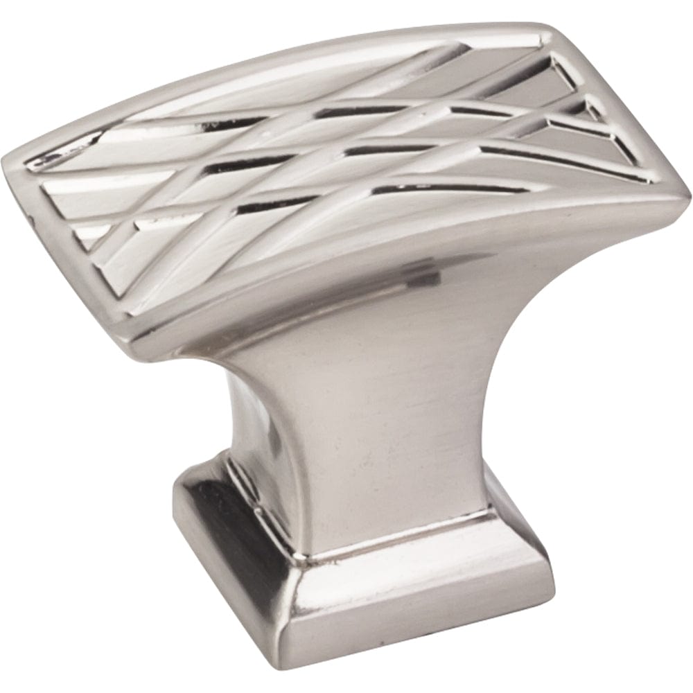 Aberdeen Rectangle Lined Knob, 1-1/2" O.L., Satin Nickel alt 0