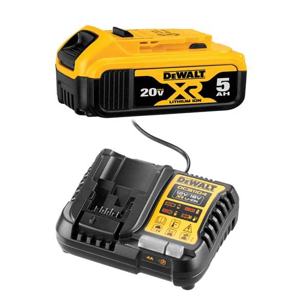 Lithium Ion Battery Pack - 20V MAX XR 5.0AH with Charger Kit