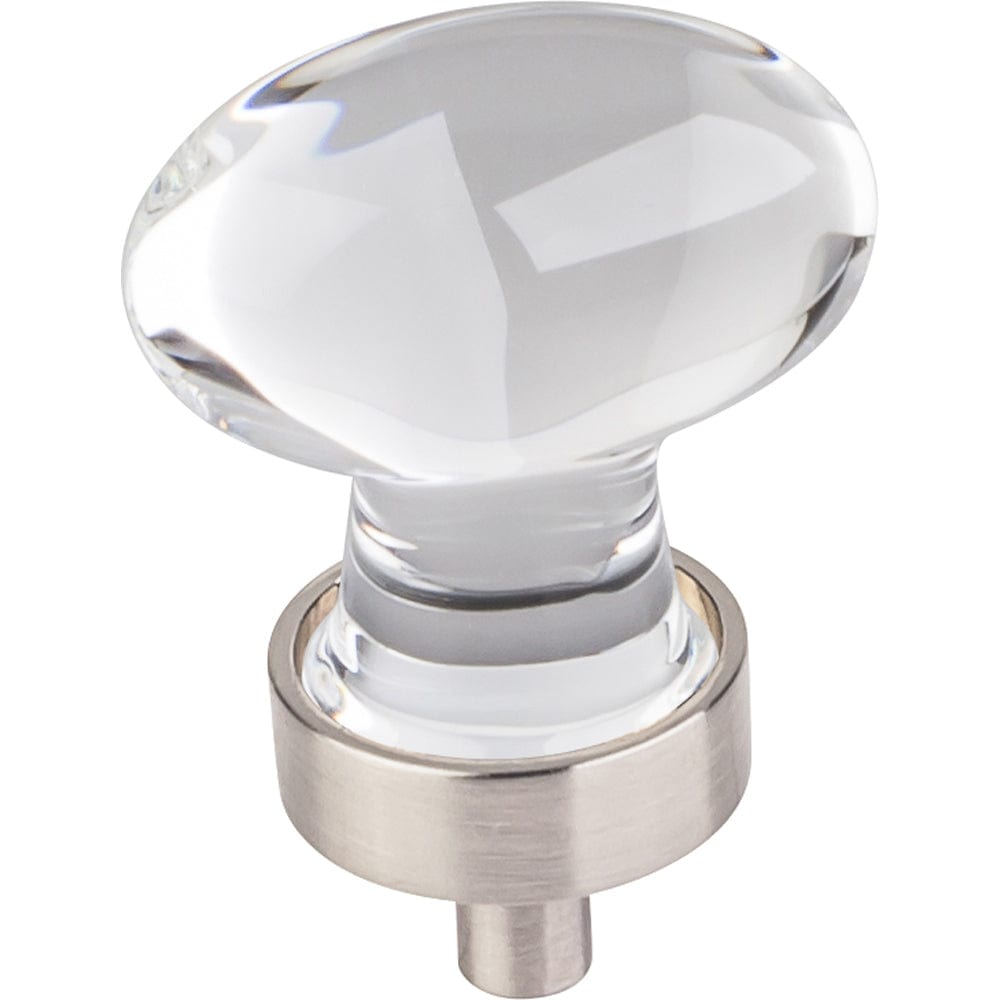 Harlow Small Football Glass Knob, 1-1/4" O.L., Satin Nickel alt 0