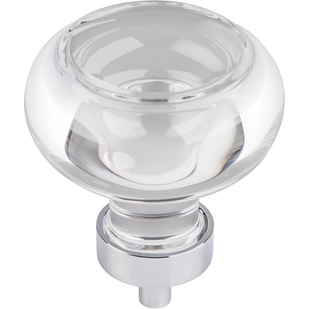 Harlow Large Button Glass Knob, 1-3/4" Dia.,  Polished Chrome alt 0