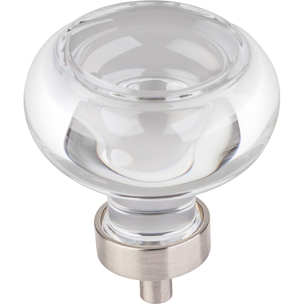 Harlow Large Button Glass Knob, 1-3/4" Dia.,  Satin Nickel alt 0