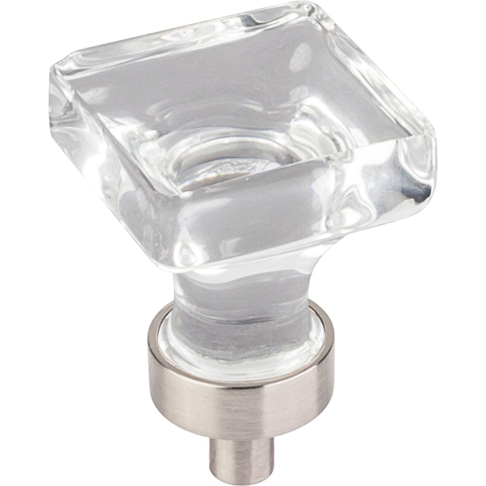 Harlow Small Square Glass Knob 1" O.L., Satin Nickel alt 0