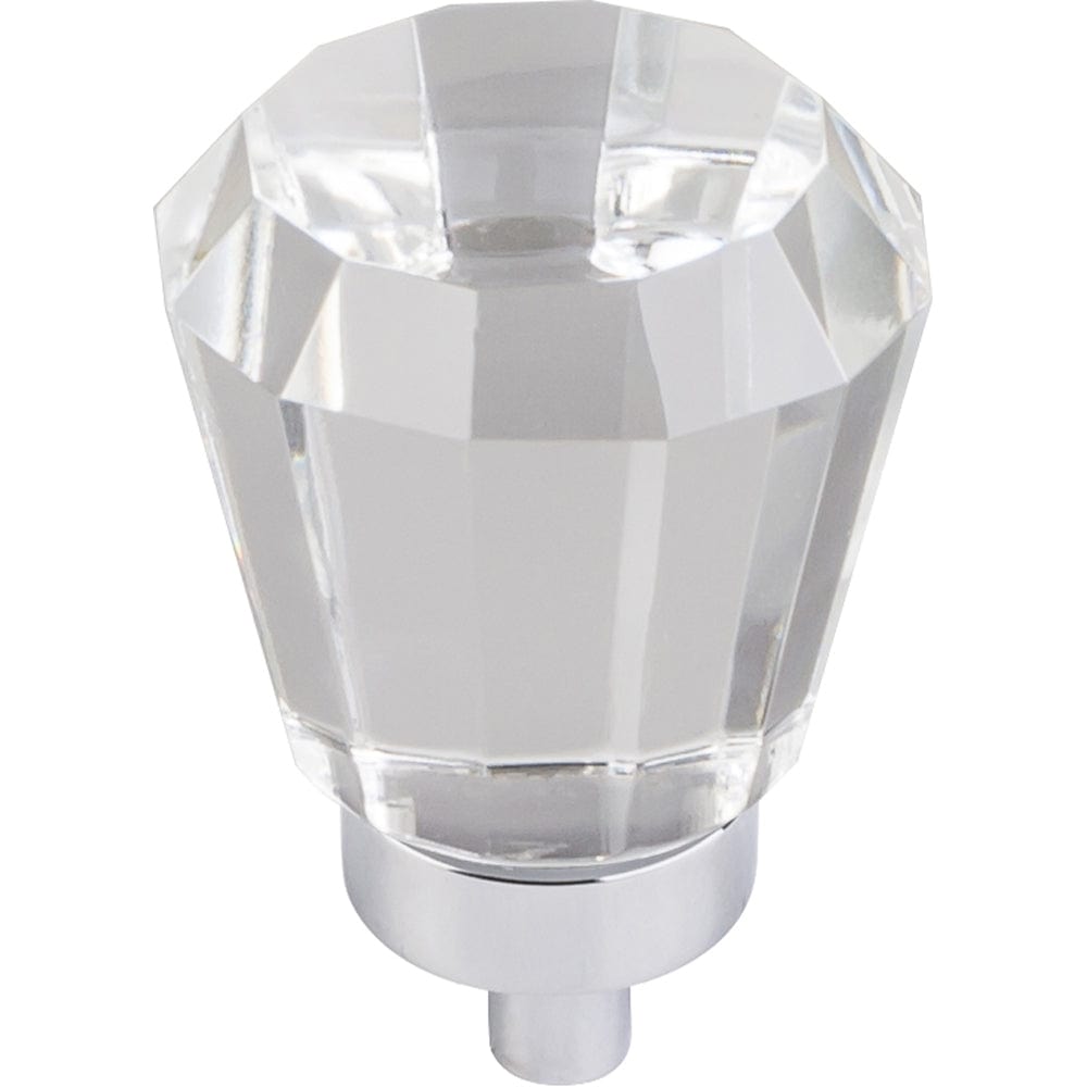 Harlow Small Tapered Glass Knob 1" Dia Polished Chrome alt 0