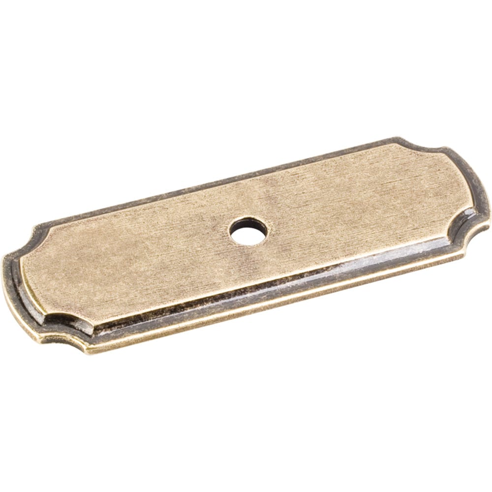 Knob, Backplate, 2-13/16" O.L.,  Distressed Antique Brass alt 0