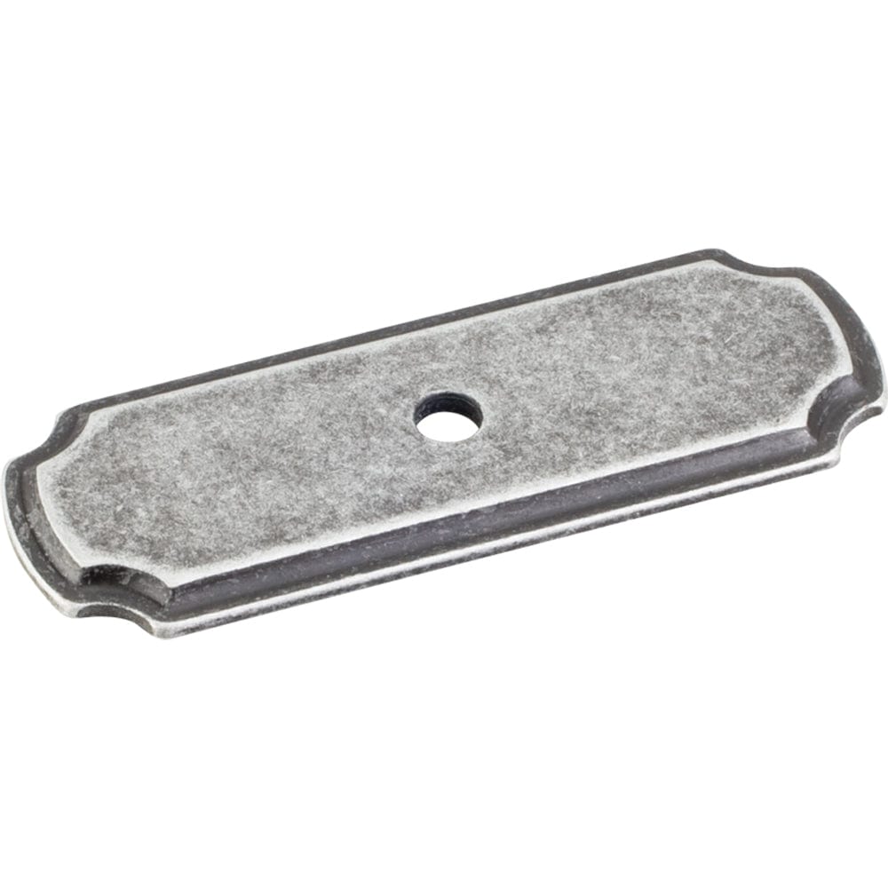 Knob, Backplate, 2-13/16" O.L., Distressed Antique Silver alt 0