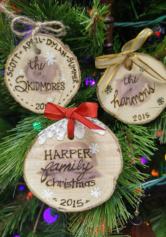 Quick & Easy Personalized Wood Slice Ornaments