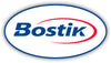 Bostik logo with blue and red lettering inside an oval shape