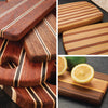 A collage of cutting boards showing various colors, shapes, sizes, and designs.