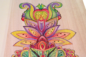 Coloring Book Patterns on Wood