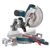 Bosch sliding compound miter saw with adjustable fence and bevel angle for precise wood cutting