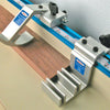 Kreg Precision Measuring System with adjustable stops and ruler for woodworking layout on wood panel