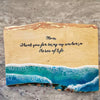 Wood plaque with resin ocean wave design and engraved sentimental message for Mom