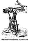 Antique Barnes Velocipede scroll saw with treadle pedal and cast iron frame
