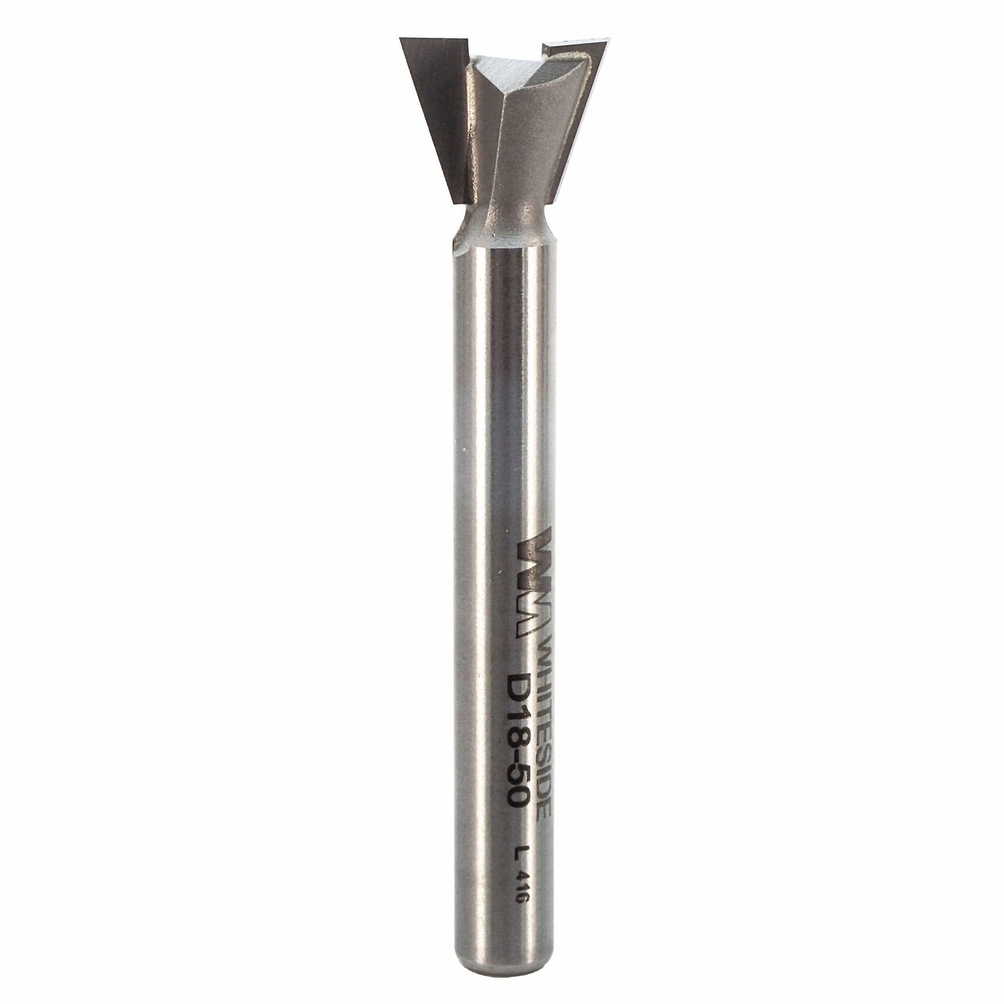 D18-50 Dovetail Router Bit 18 Degree 1/4" SH 1/2" D x 3/8" C x 2-1/4" OL alt 0