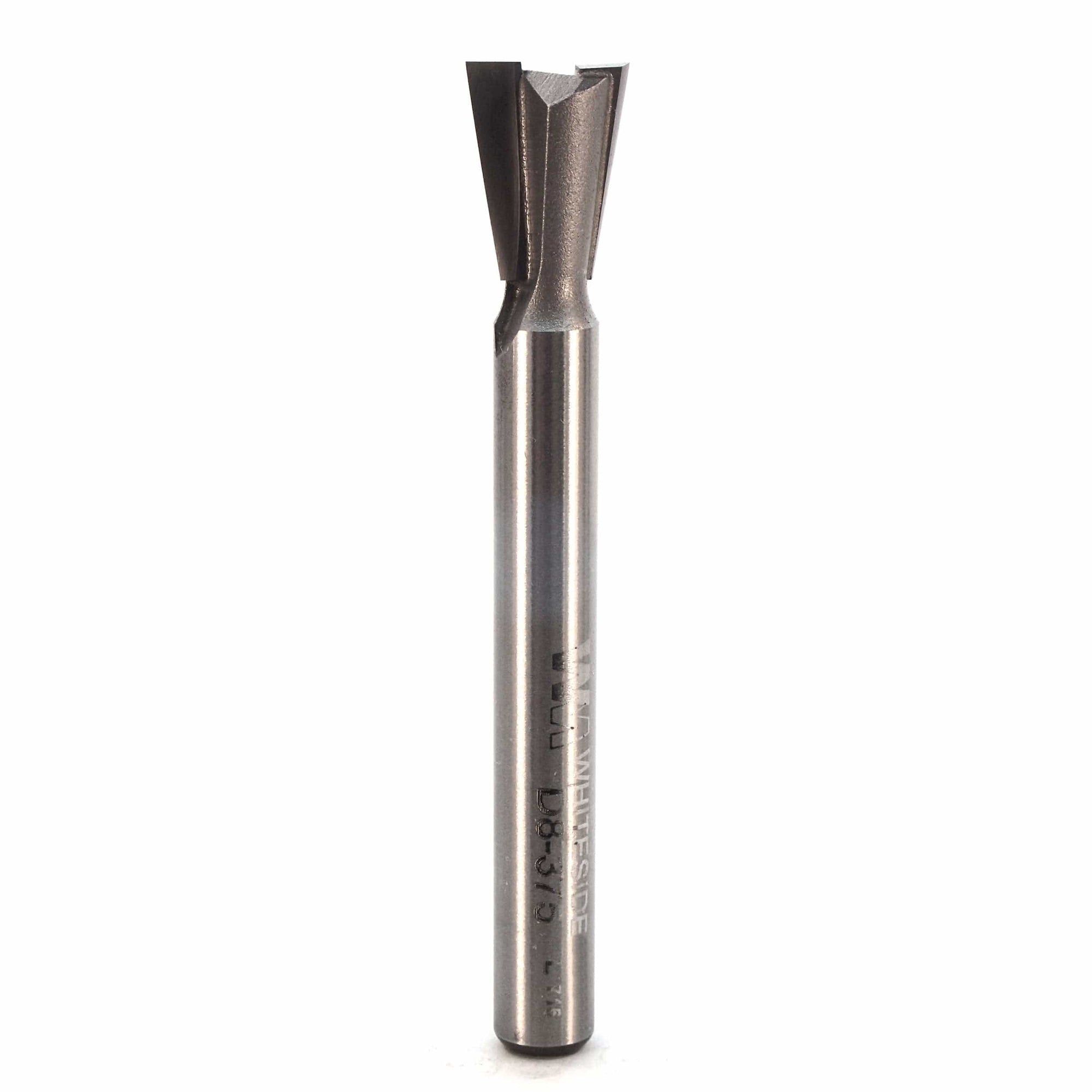 D8-375 Dovetail Router Bit 8 Degree 1/4" SH 3/8" D x 1/2" C x 2-3/8" OL alt 0