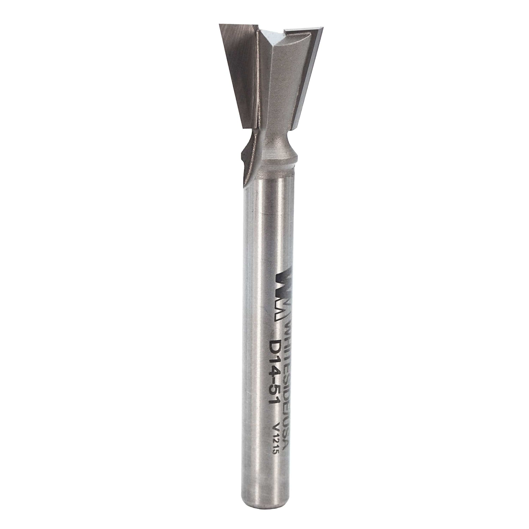 D14-51 Dovetail Router Bit 14 Degree 1/4" SH 1/2" D x 1/2" C x 2-3/8" OL alt 0
