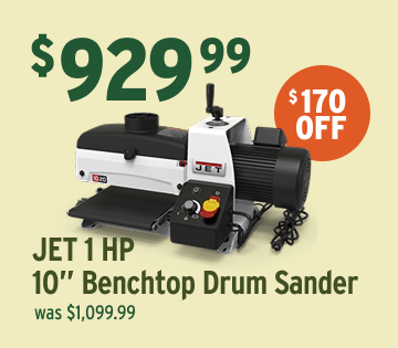 $170 off JET 1 HP 10" Benchtop Drum Sander