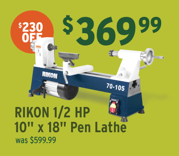 $230 off RIKON 1/2 HP 10" x 18" Pen Lathe