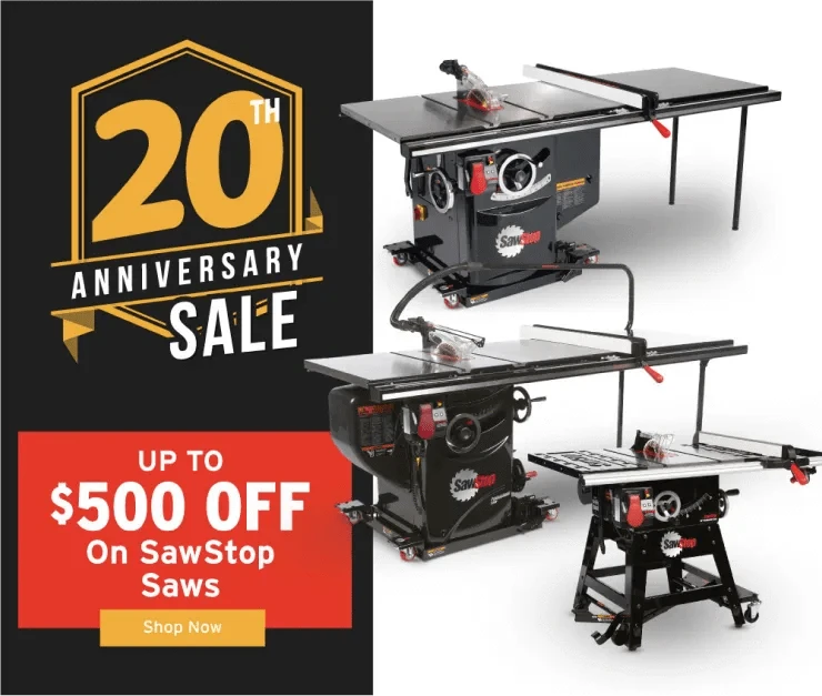 Up to $500 off on SawStop