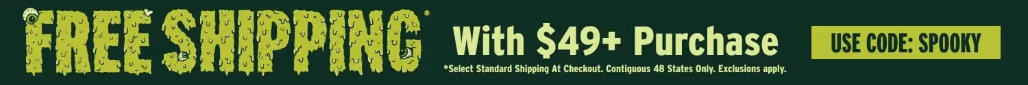 Promotional banner for free shipping with a minimum purchase amount and a usage code.