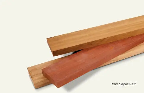 Two wooden planks on a white background with text 'While Supplies Last!'.