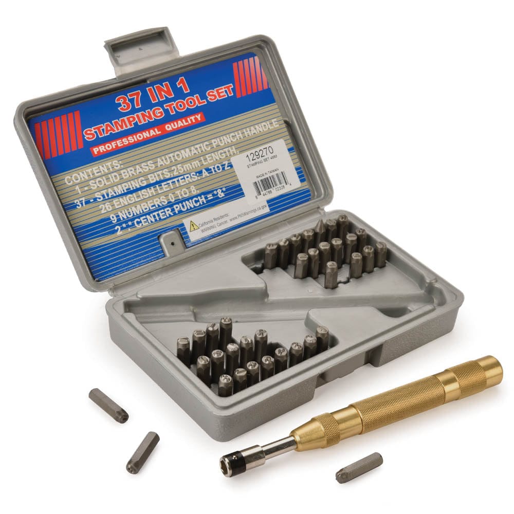 Spring Loaded Letter and Number Punch Set