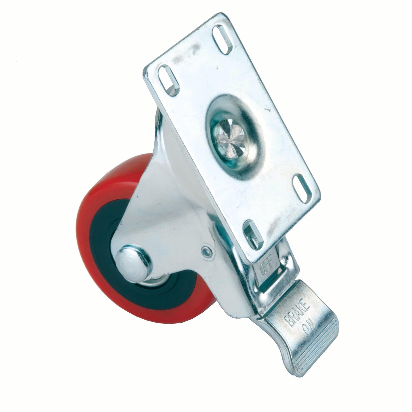 3" HD Caster - Double Locking - Swiveling - 4 Hole Mounting Plate alt 0