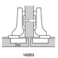 Half Overlay Clip Top Hinge w/cam Plate - 120° - 1 Pair