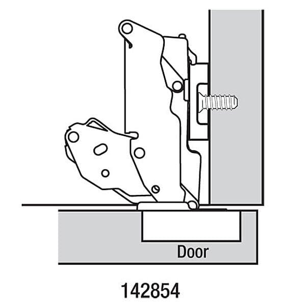Full Overlay Clip Top Hinge w/cam Plate- 170°  - 1 Pair