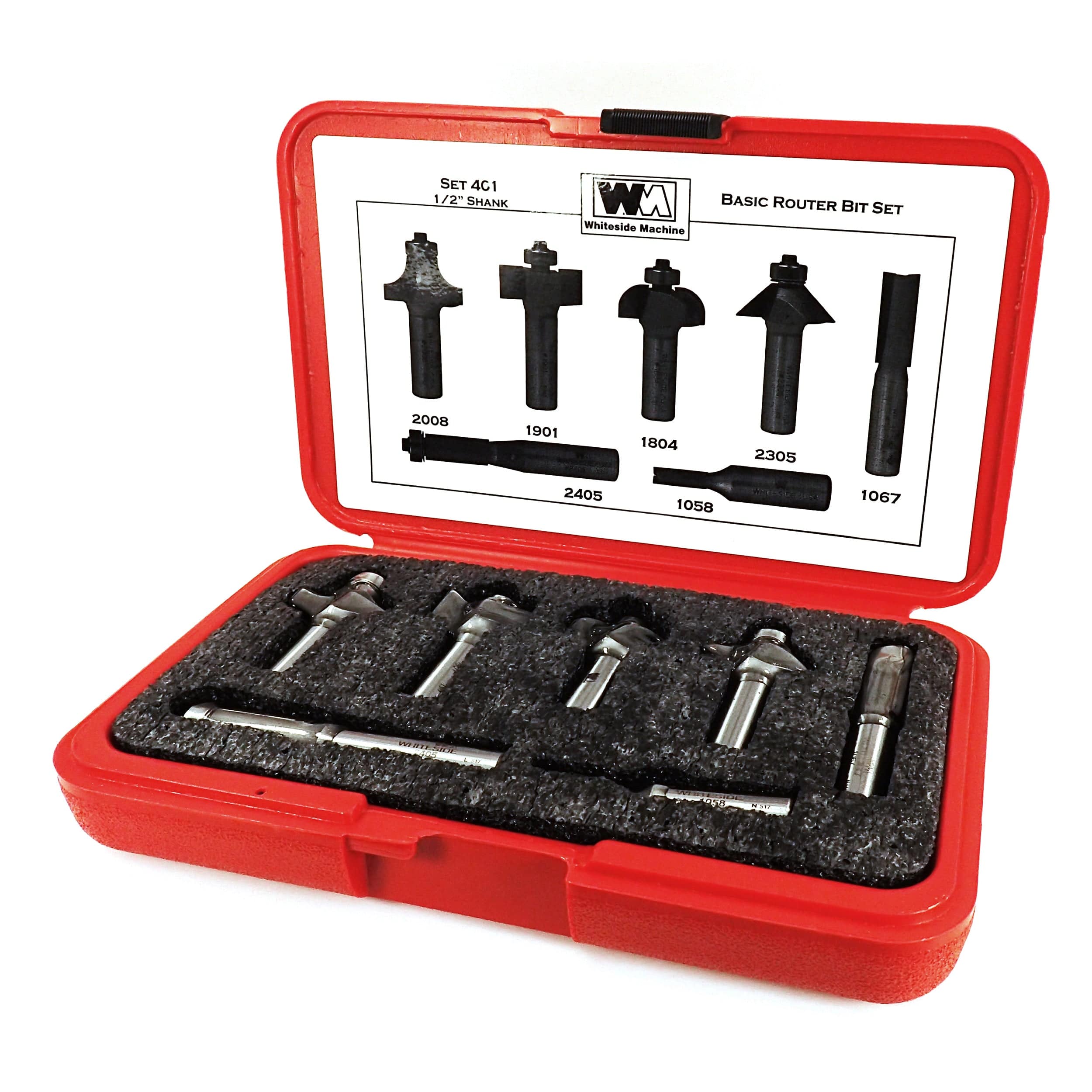 Whiteside 7-Piece Basic Router Bit Set, 1/2