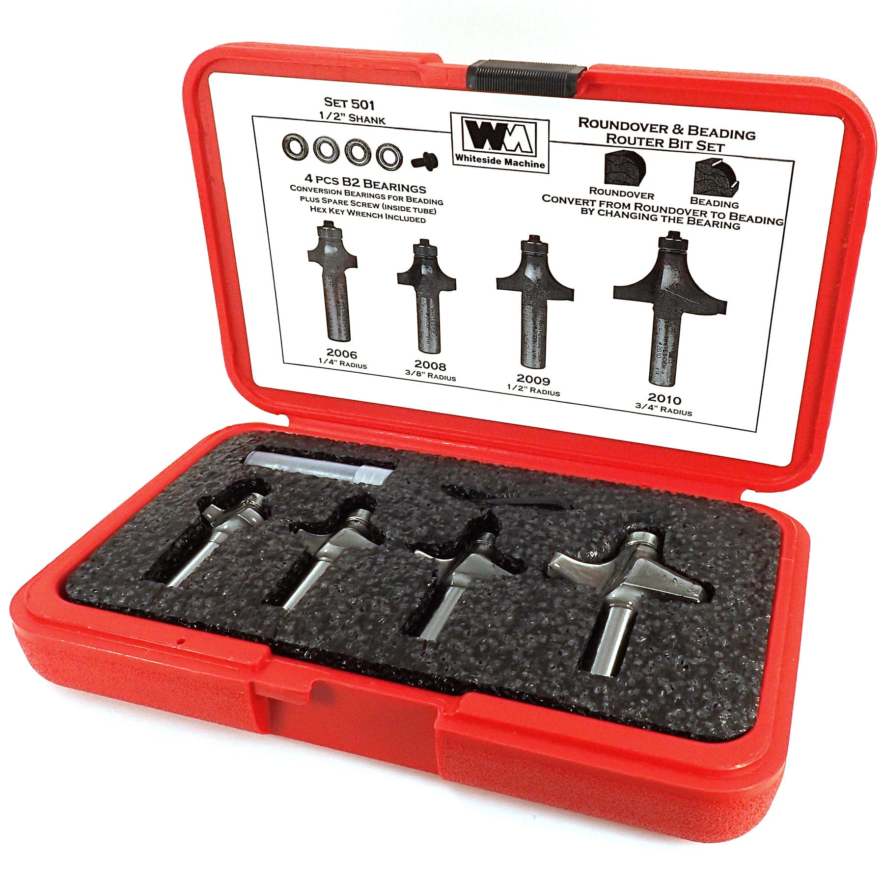Router Bit Set Roundover and Beading Set 1/2" SH alt 0
