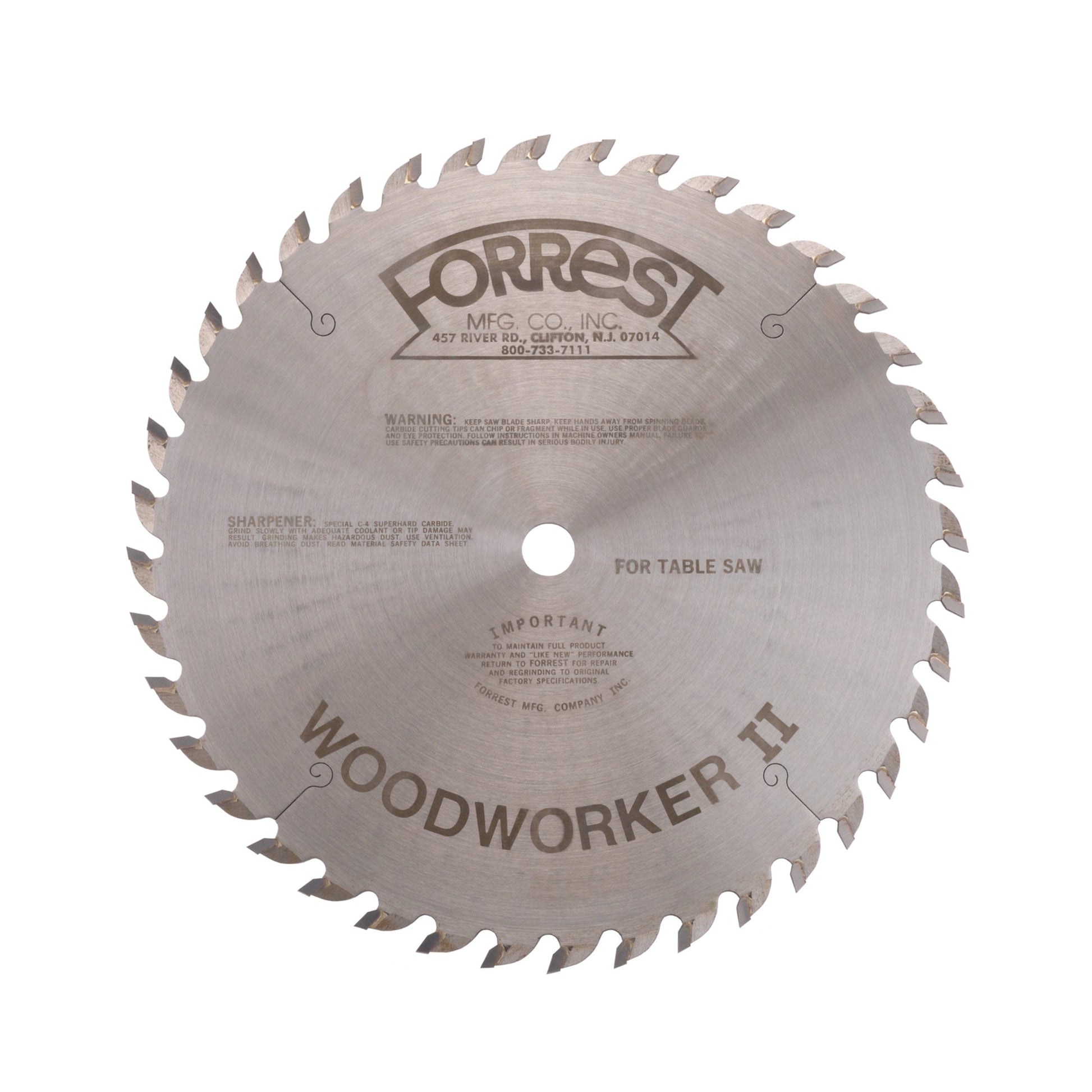 WW10401125 Woodworker II #1 Grind Saw Blade 10" x #1 x 40 Tooth alt 0
