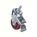 3" HD Caster - Double Locking - Swiveling - 1/2" Threaded Spindle alt 0