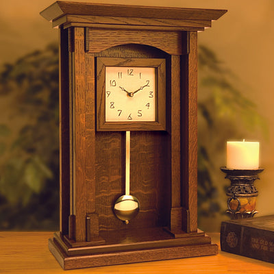 Woodworking Project Paper Plan to Build Arts and Crafts Pendulum Clock alt 0