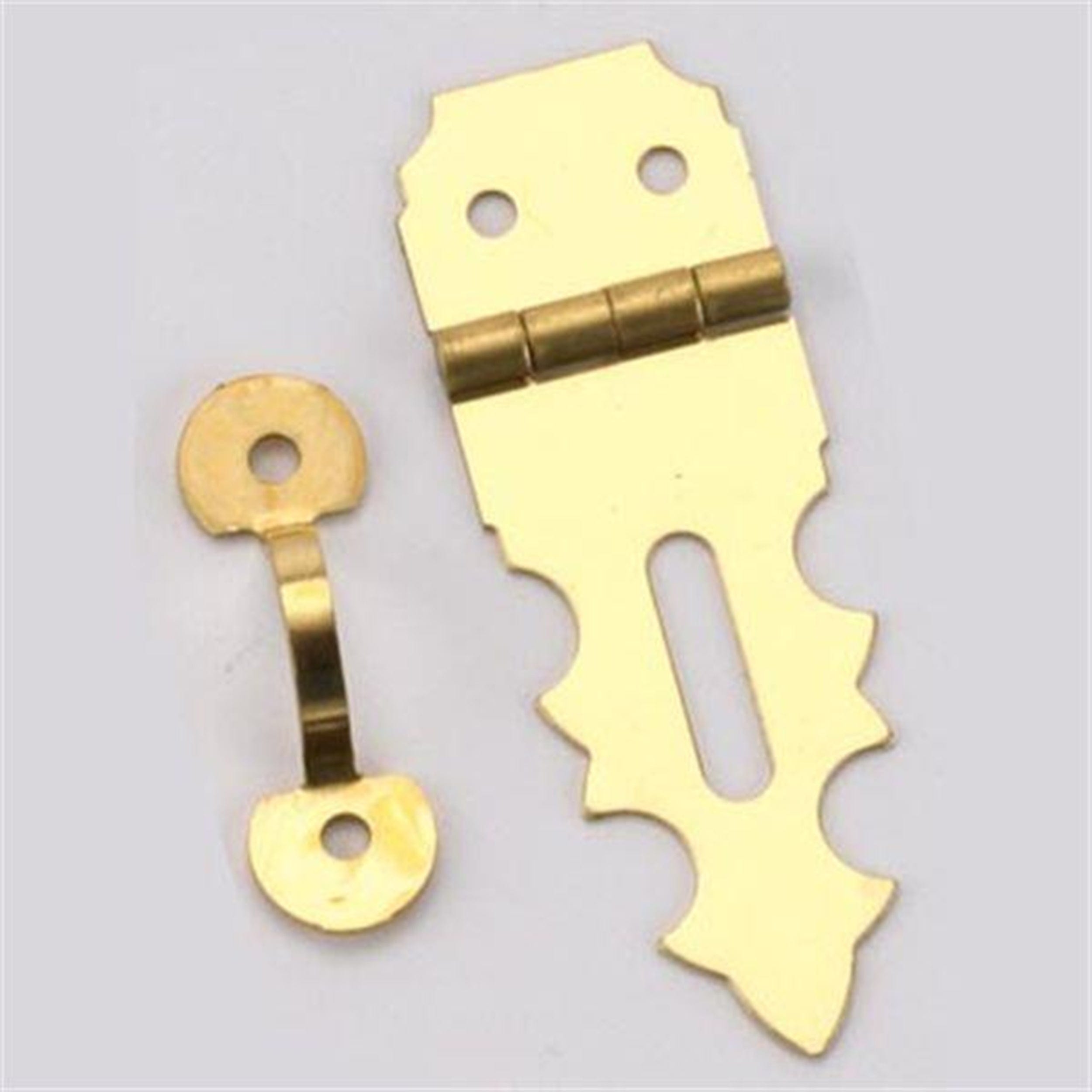 National Solid Brass Miniature Decorative Hasp 5/8" L x 17/8" Open