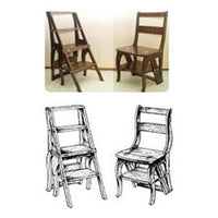 Woodworking Project Paper Plan to Build Library Step Stool-Chair alt 0