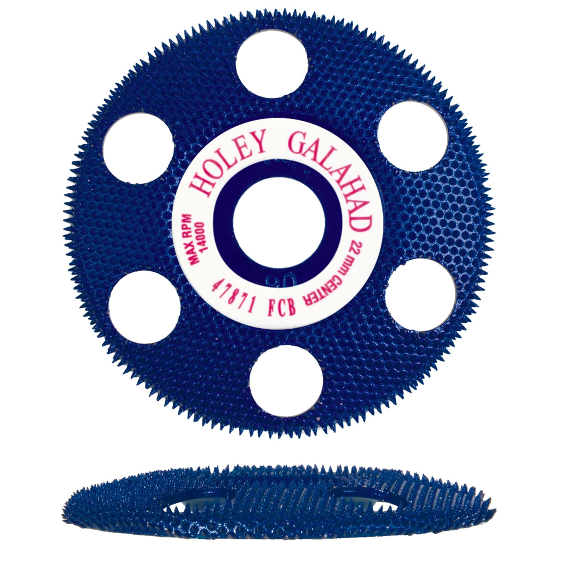 Holey Galahad See Through Disc - 7/8" Arbor - Flat - Coarse- Blue alt 0