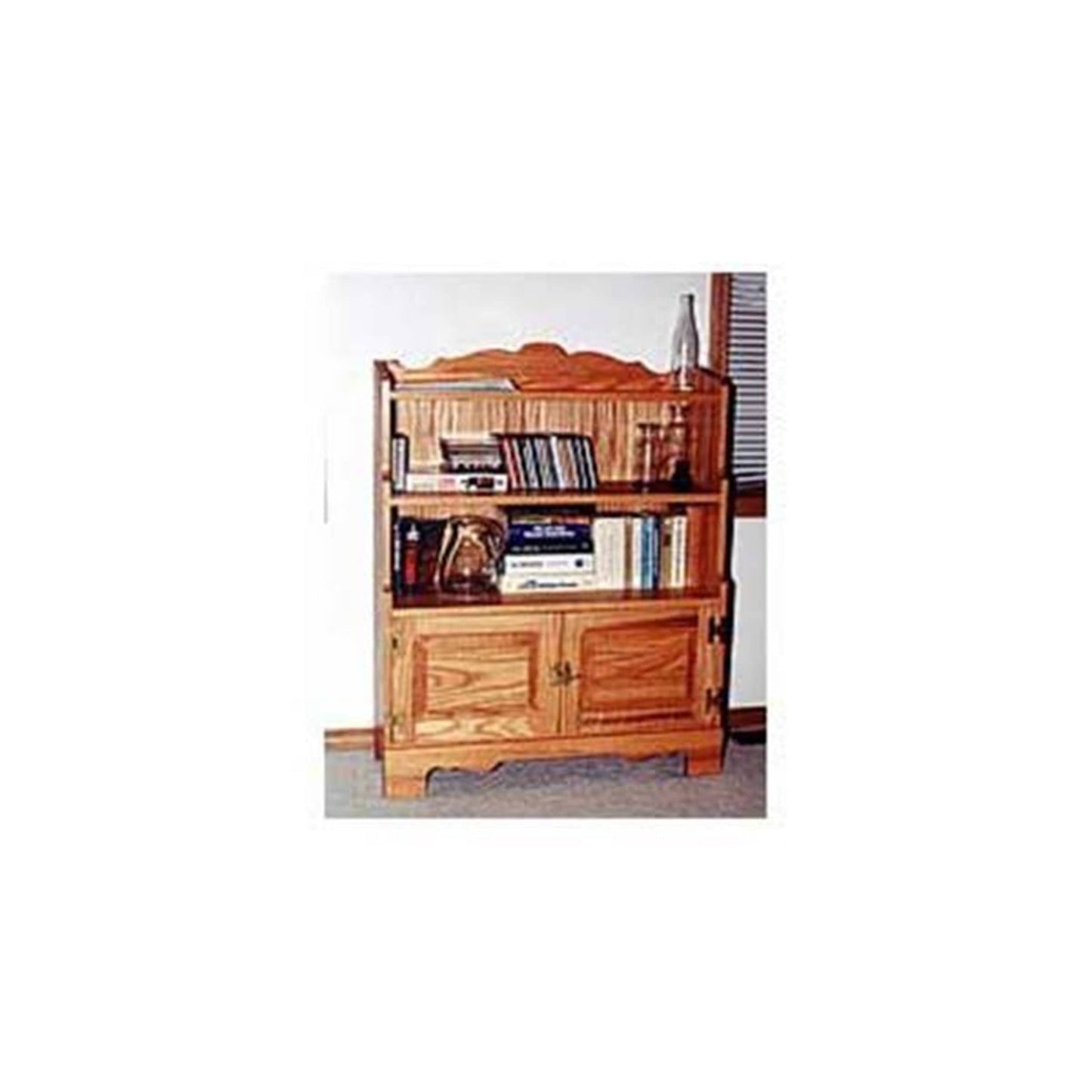 Woodworking Project Paper Plan to Build Bookcase with Cabinet alt 0