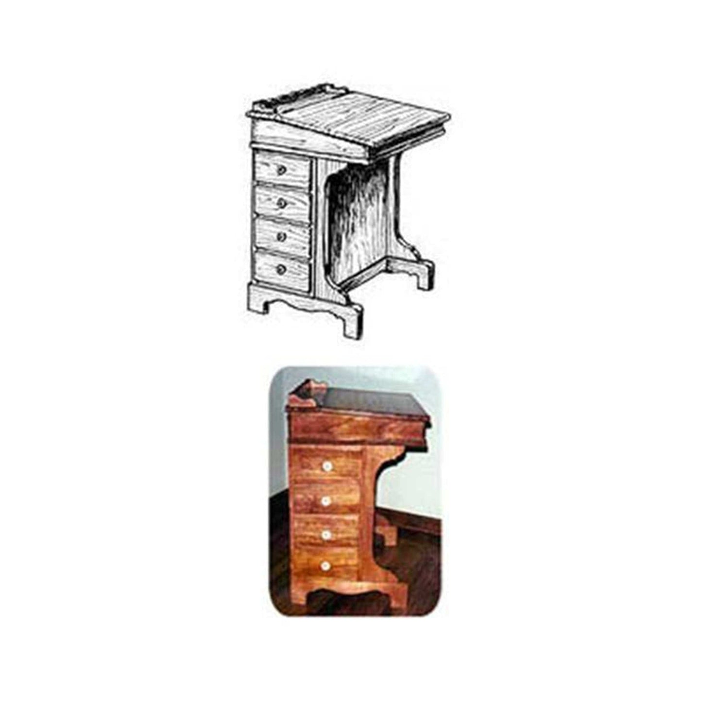 Woodworking Project Paper Plan to Build Captain&#39;s Writing Desk alt 0