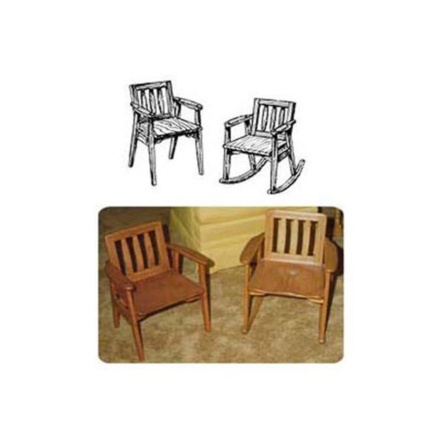 Woodworking Project Paper Plan to Build Child&#39;s Rocker with Arm Chair alt 0