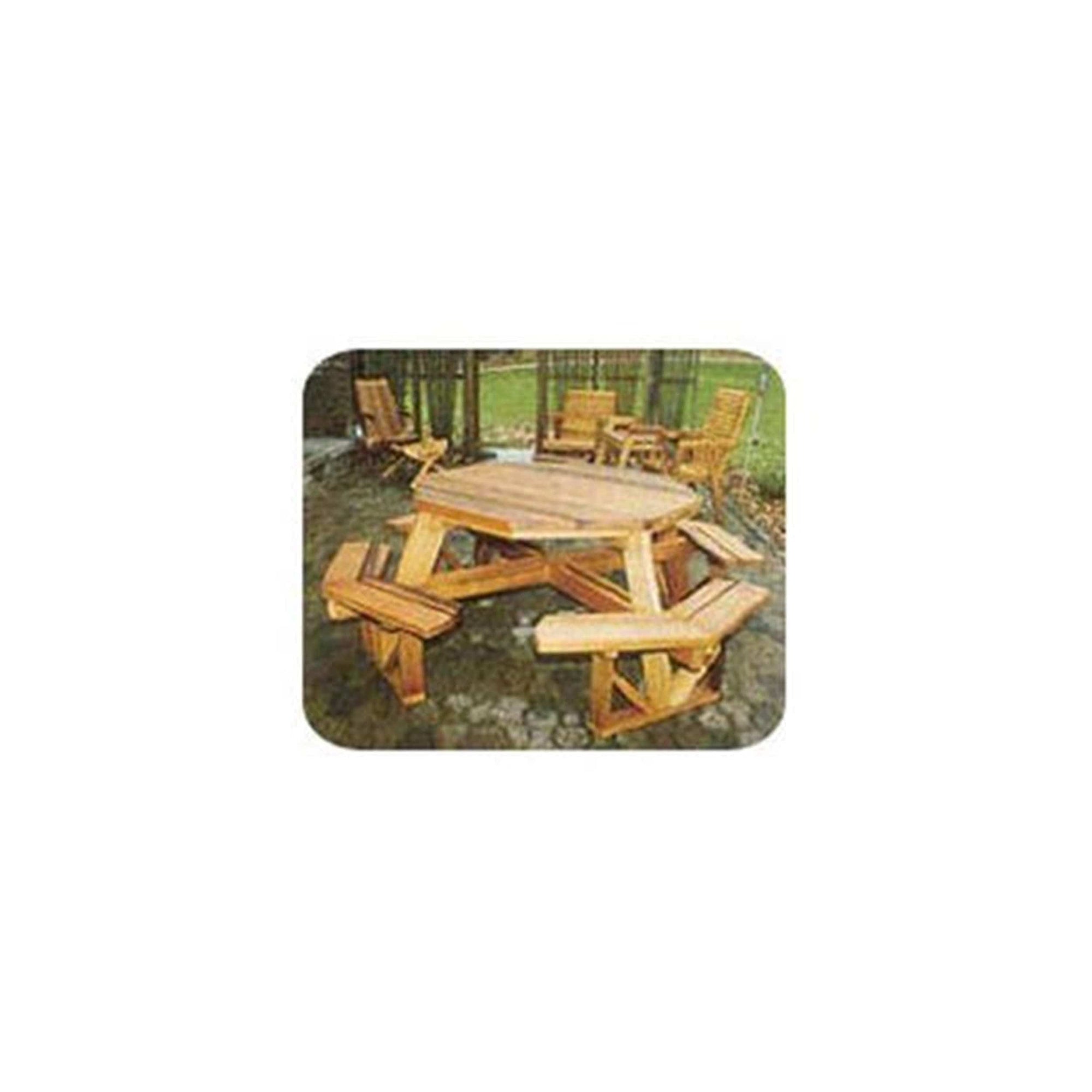 Woodworking Project Paper Plan to Build an 85" Wide Octagon Picnic Table