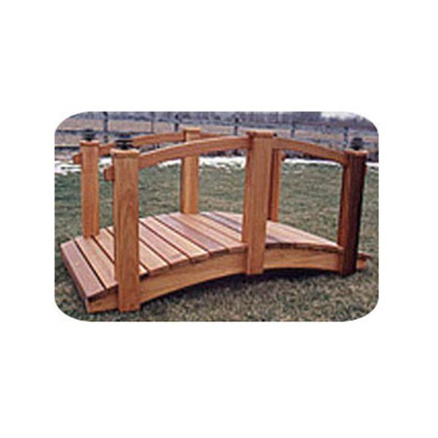 Woodworking Project Paper Plan to Build 8&#39; Arched Lawn Bridge alt 0