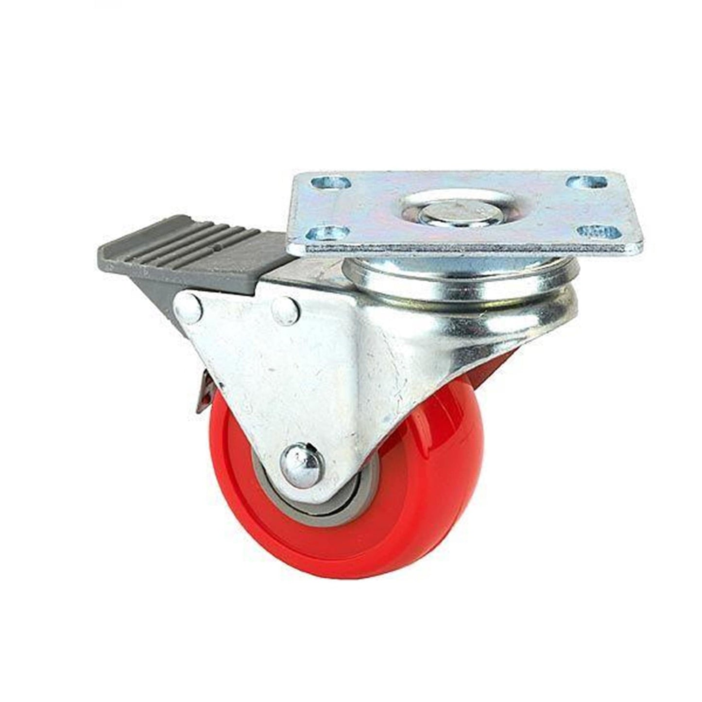 2-1/2" HD Caster - Double Locking - Swiveling - 4 Hole Mounting Plate alt 5
