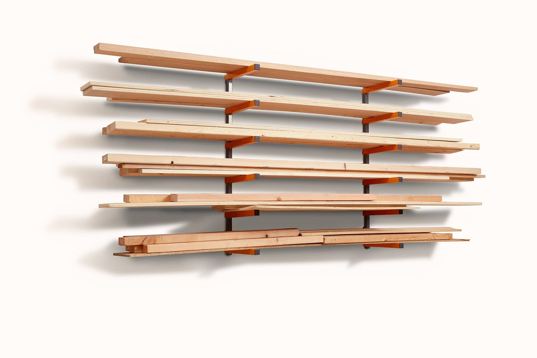 Bora 6Level Lumber Storage Rack Orange & Gray Woodcraft