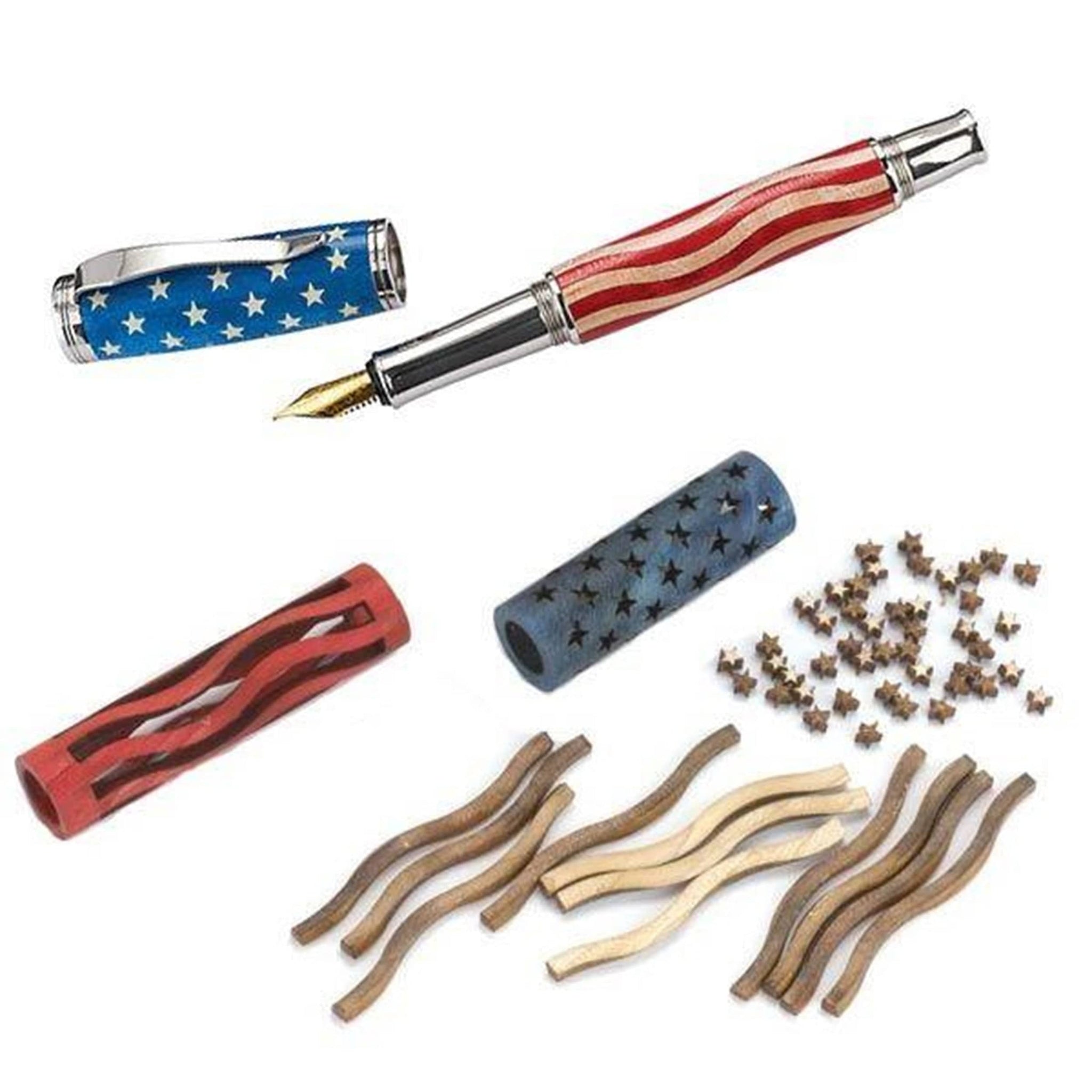 Woodcraft Pen Inlay Kit Stars & Stripes Flag for Hancock