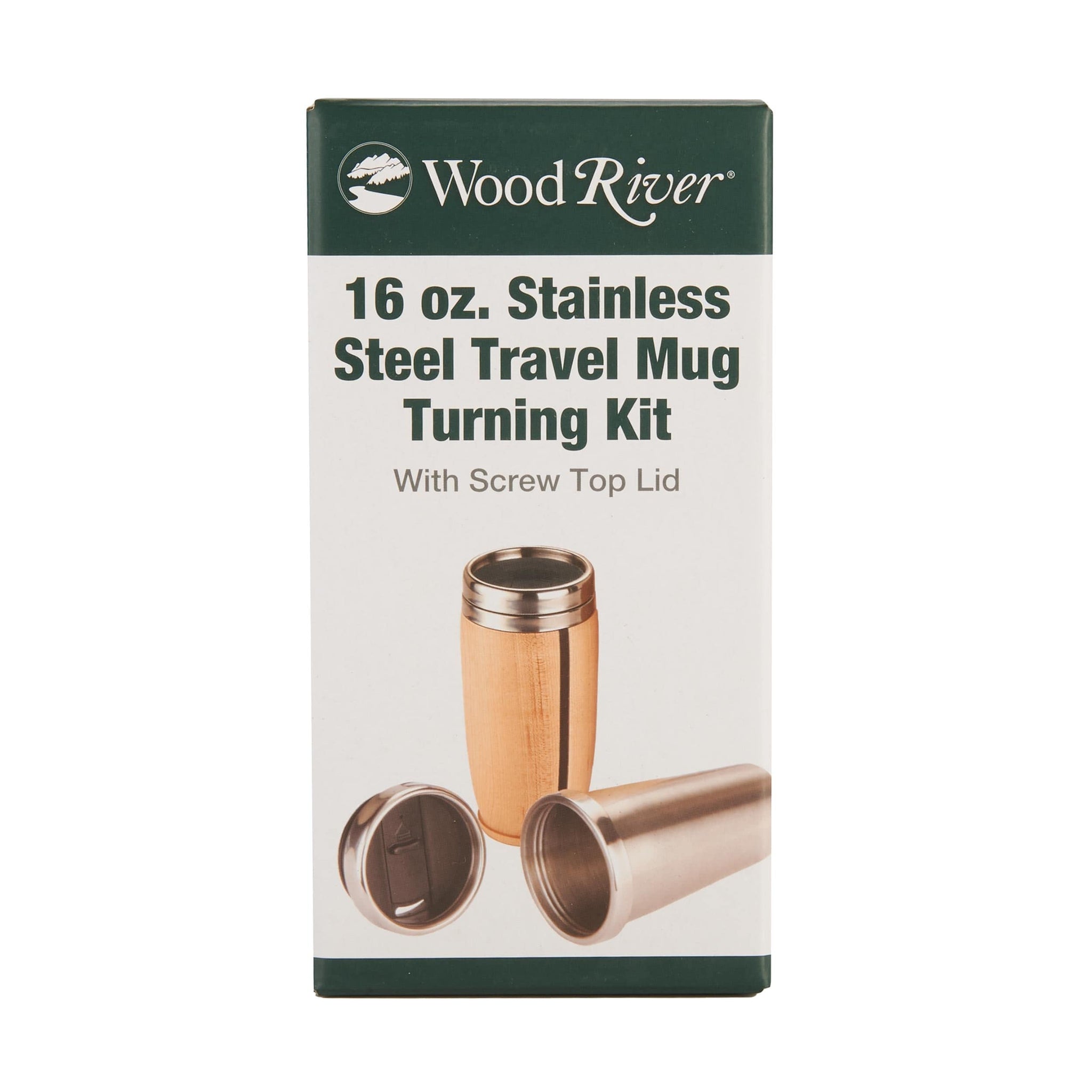 WoodRiver Travel Mug Turning Kit with Screw Top Lid Stainless Steel